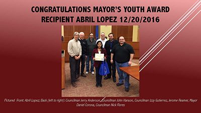 Abril Lopez Mayor's Youth Award 1small