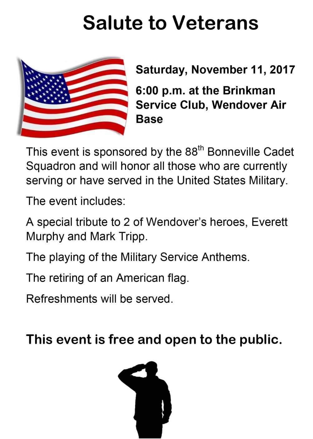 Salute to Veterans Event Flyer 1