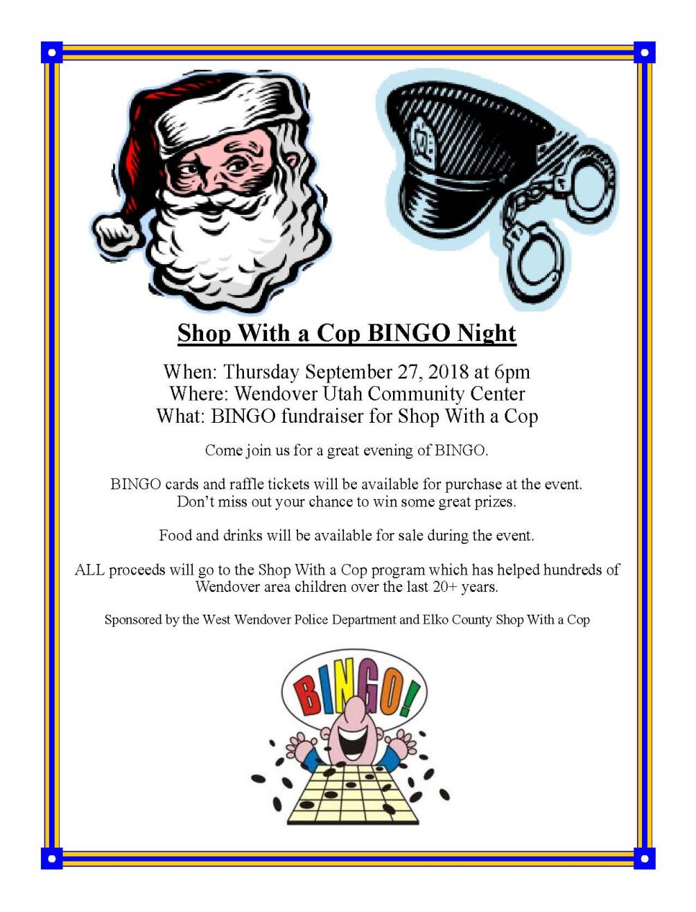 Bingo Flyer-1 Shop with a Cop 9-27-2018