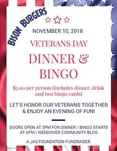 JAS Foundation - Veterans Day Dinner and Bingo-small