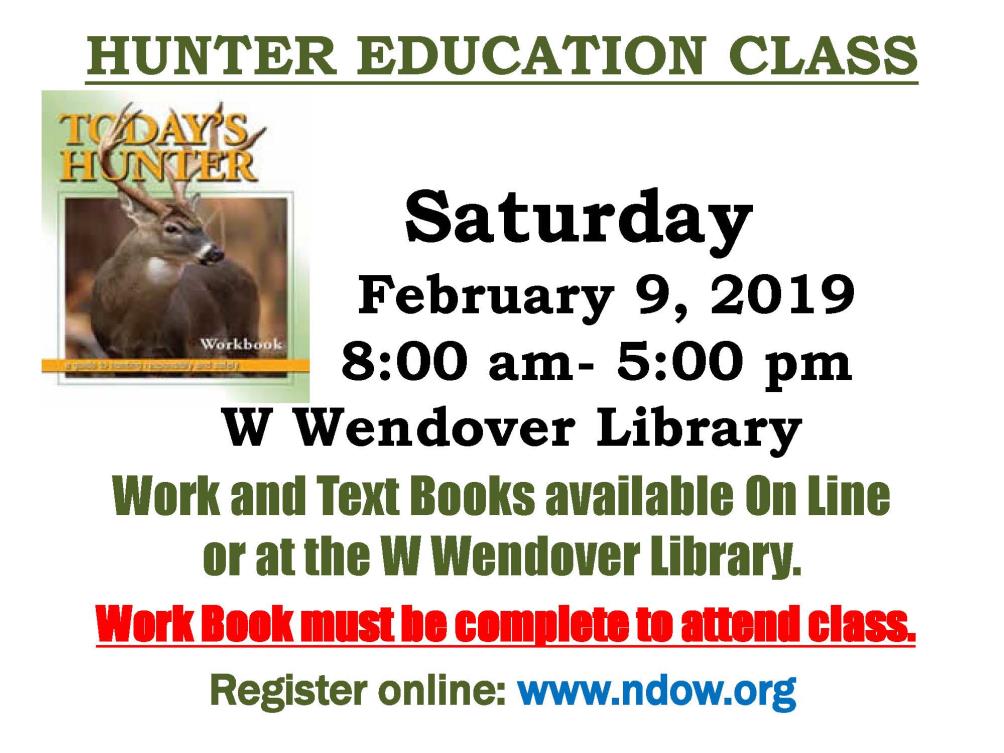 NDOW Hunter Ed Class 2-9-2019