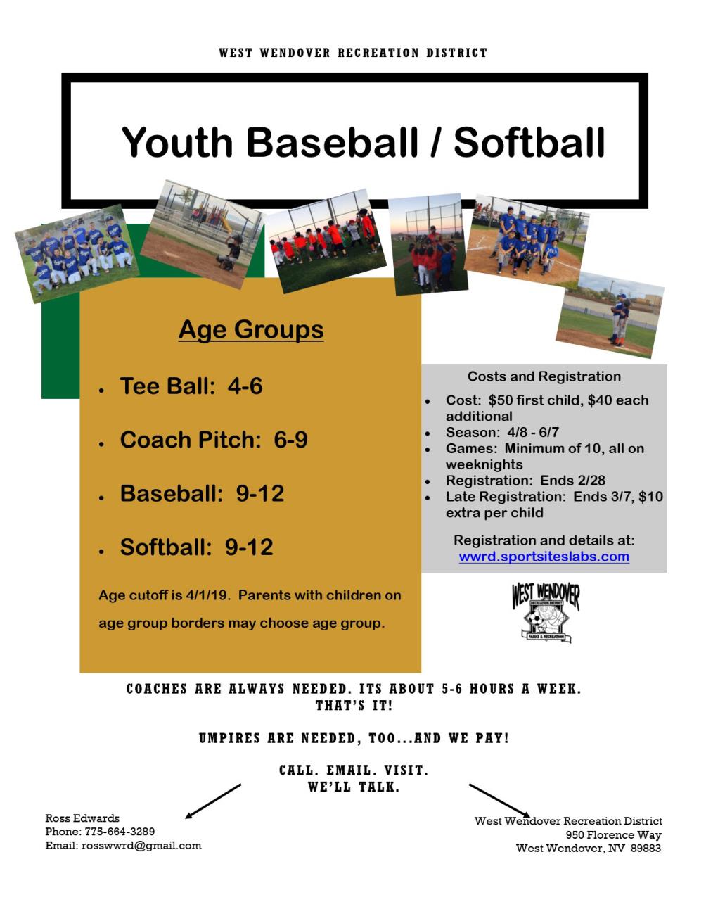 Flyer_Youth baseball and softball 2019