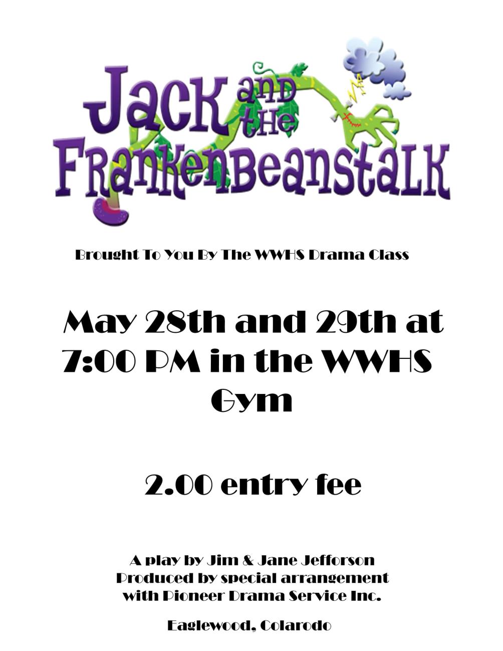 WWHS Drama Class - Frankenbeanstalk Flyer