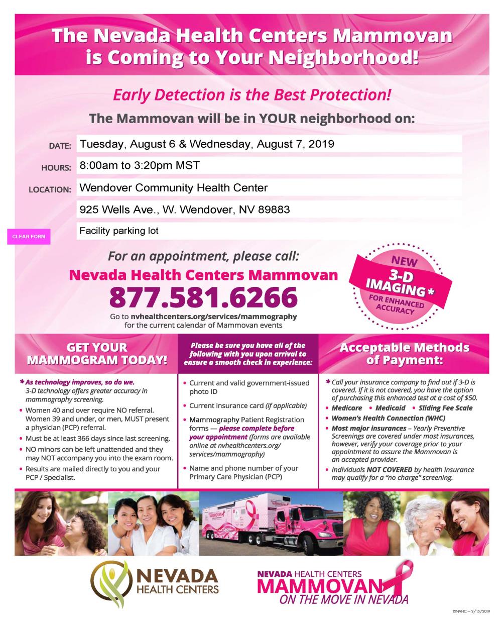 NVHC Wendover Community Health Ctr 3D Flyer English 08.06.19 & 08.07.19