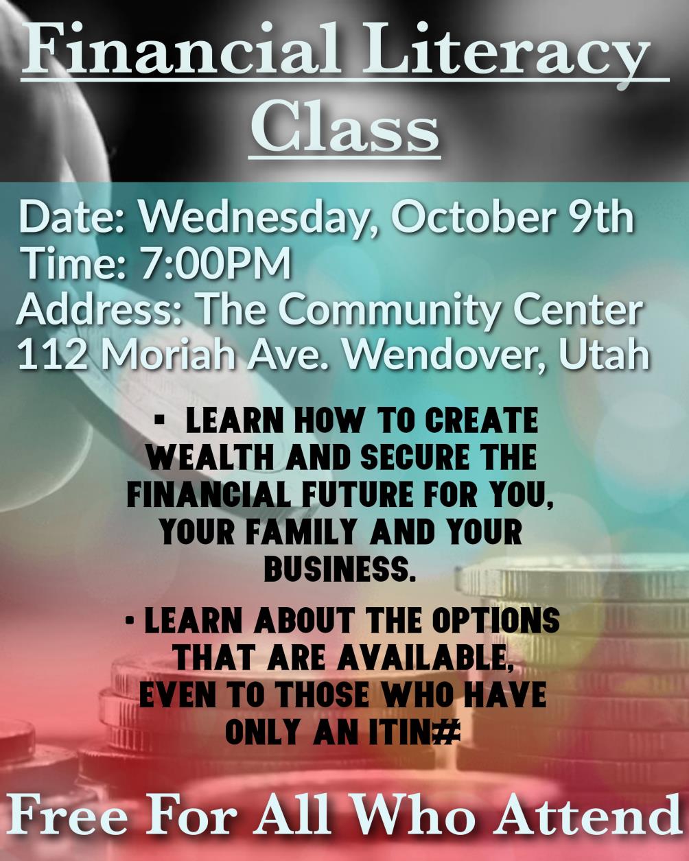 Wendover Comm Center - Financial Literacy Class