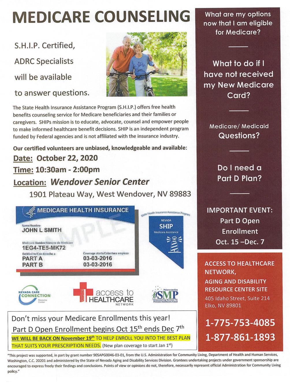 Medicare Counseling 10-22-2020