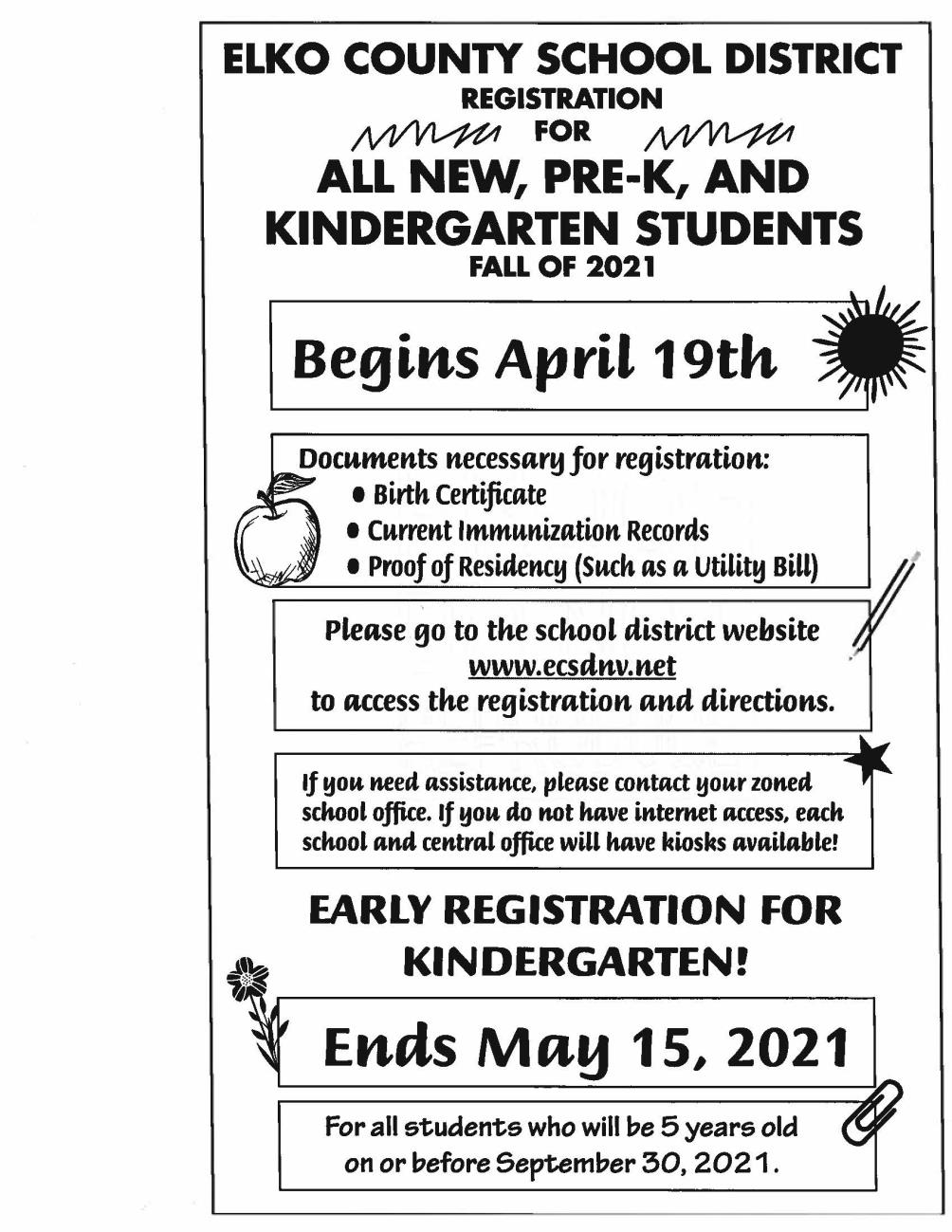 pre-k kinder registration advertisement