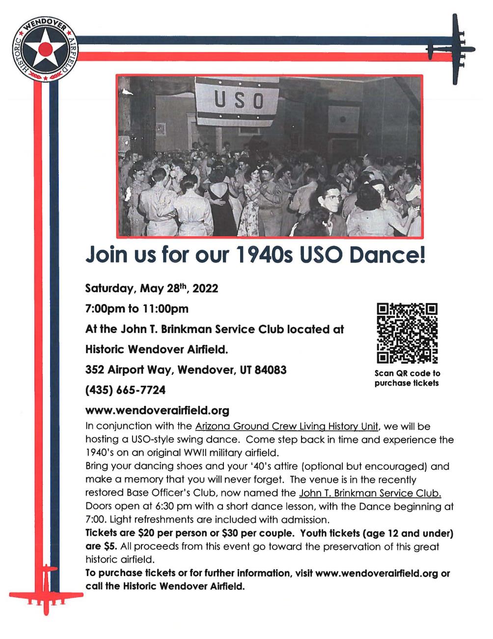 Historic Wendover Airfield 1940USO Dance 5-28-2022